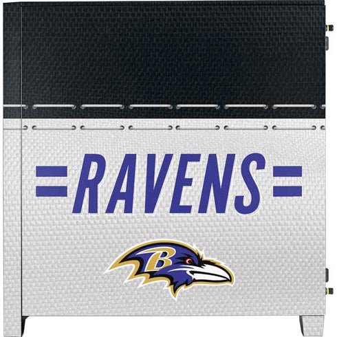 NFL Baltimore Ravens White Striped Corsair 4000D Tempered Glass Mid-Tower ATX Case Skin