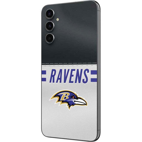 NFL Baltimore Ravens White Striped Galaxy A14 5G Skin