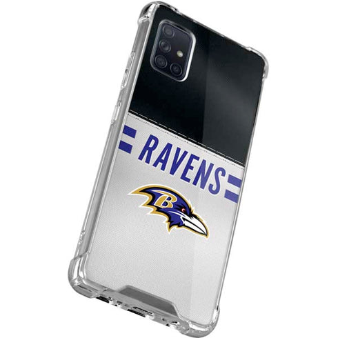 NFL Baltimore Ravens White Striped Galaxy A51 5G Clear Case