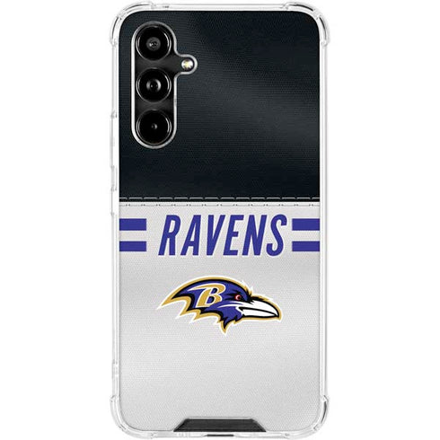 NFL Baltimore Ravens White Striped Galaxy A54 5G Clear Case