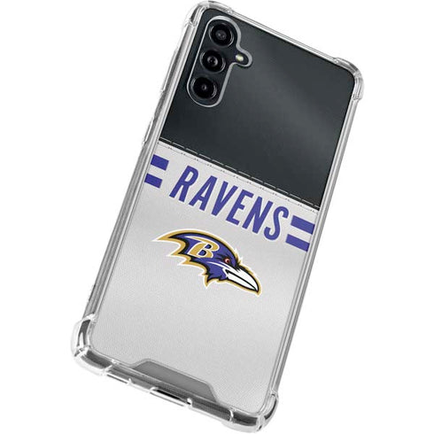 NFL Baltimore Ravens White Striped Galaxy A54 5G Clear Case