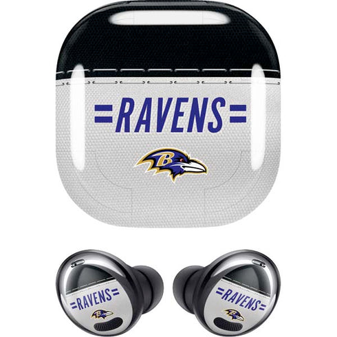 NFL Baltimore Ravens White Striped Galaxy Buds Pro Skin