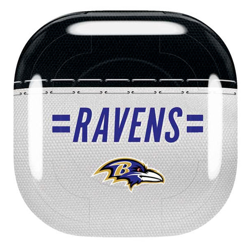 NFL Baltimore Ravens White Striped Galaxy Buds Pro Skin
