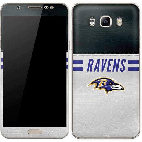 NFL Baltimore Ravens White Striped Galaxy J7 Skin