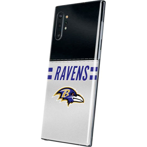 NFL Baltimore Ravens White Striped Galaxy Note 10 Plus Skin