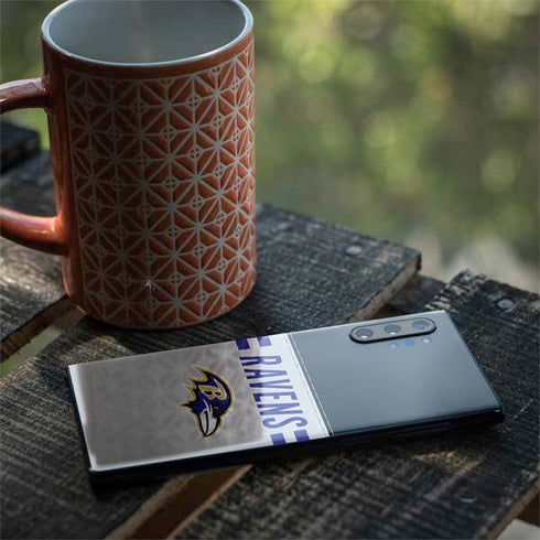 NFL Baltimore Ravens White Striped Galaxy Note 10 Plus Skin