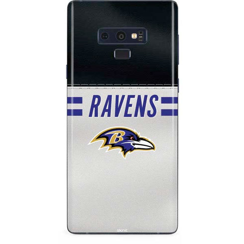 NFL Baltimore Ravens White Striped Galaxy Note 9 Skin