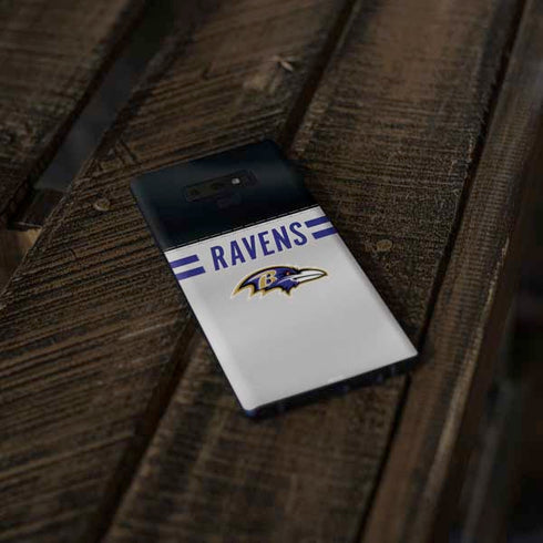 NFL Baltimore Ravens White Striped Galaxy Note 9 Skin