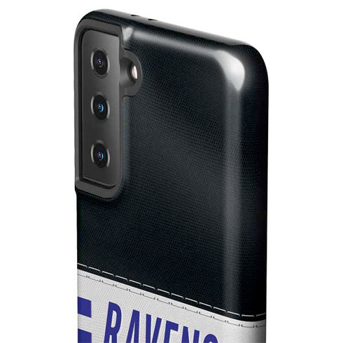 NFL Baltimore Ravens White Striped Galaxy S21 FE Pro Case