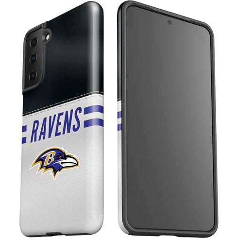 NFL Baltimore Ravens White Striped Galaxy S21 FE Pro Case