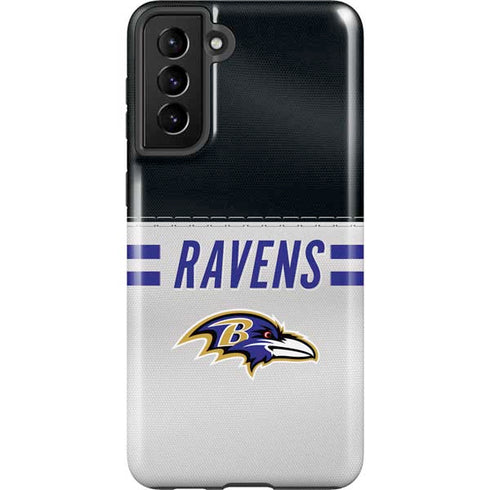 NFL Baltimore Ravens White Striped Galaxy S21 Plus 5G Pro Case