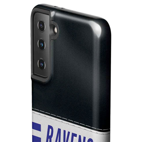 NFL Baltimore Ravens White Striped Galaxy S21 Plus 5G Pro Case