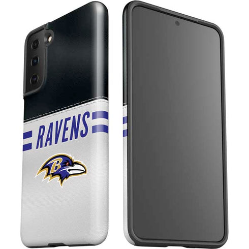 NFL Baltimore Ravens White Striped Galaxy S21 Plus 5G Pro Case