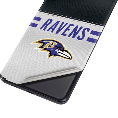 NFL Baltimore Ravens White Striped Galaxy S21 Ultra 5G Skin