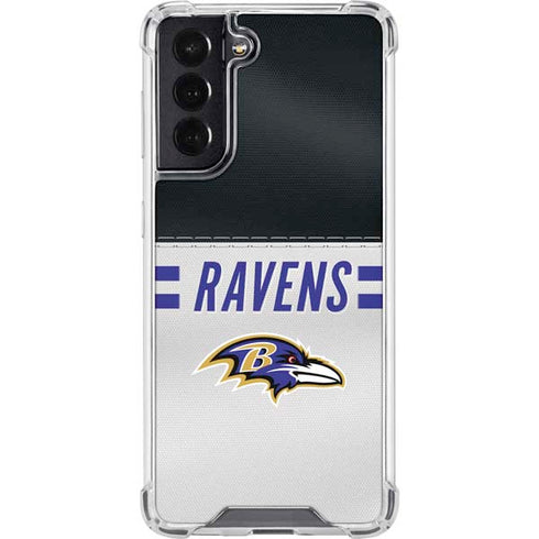 NFL Baltimore Ravens White Striped Galaxy S22 Clear Case