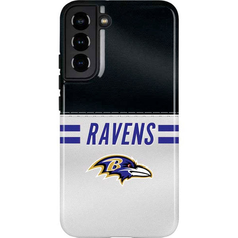 NFL Baltimore Ravens White Striped Galaxy S22 Plus Pro Case