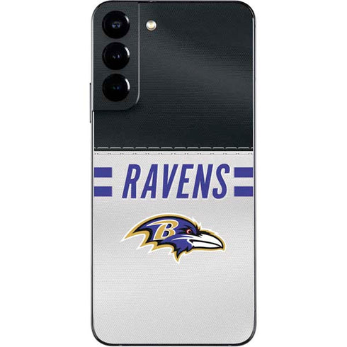 NFL Baltimore Ravens White Striped Galaxy S22 Plus Skin
