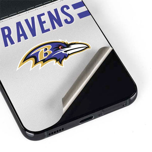 NFL Baltimore Ravens White Striped Galaxy S22 Plus Skin