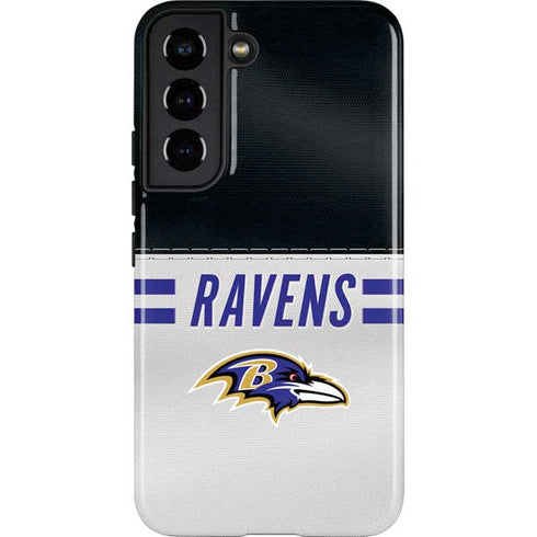 NFL Baltimore Ravens White Striped Galaxy S22 Pro Case