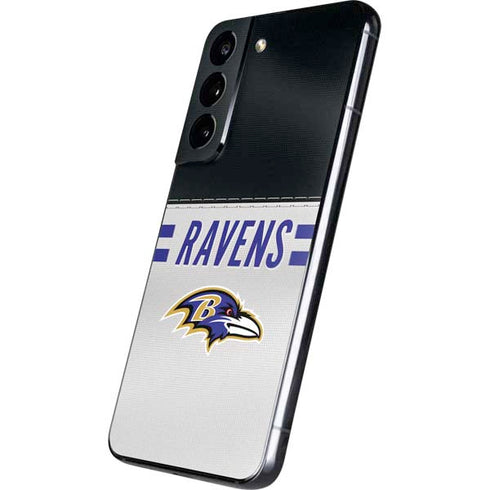 NFL Baltimore Ravens White Striped Galaxy S22 Skin