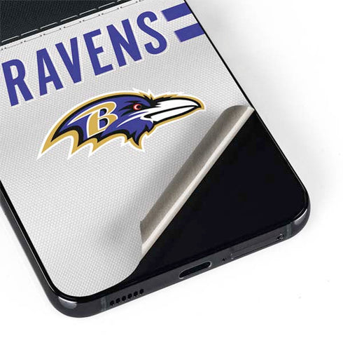 NFL Baltimore Ravens White Striped Galaxy S22 Skin