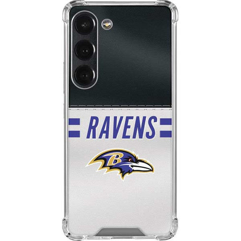 NFL Baltimore Ravens White Striped Galaxy S23 Clear Case
