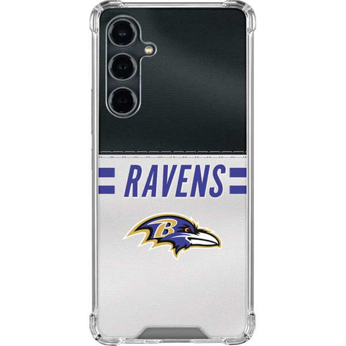 NFL Baltimore Ravens White Striped Galaxy S23 FE Clear Case