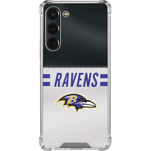 NFL Baltimore Ravens White Striped Galaxy S23 Plus Clear Case