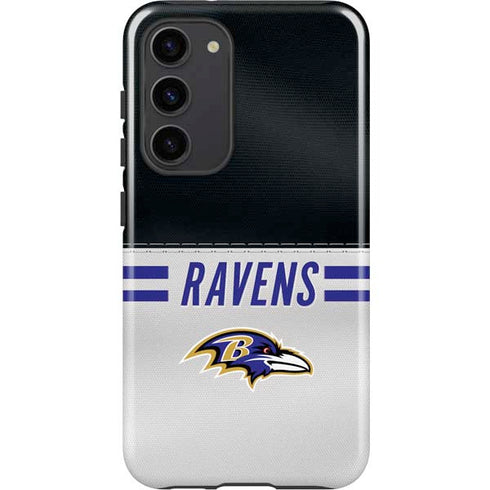 NFL Baltimore Ravens White Striped Galaxy S23 Plus Pro Case