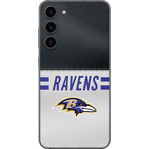 NFL Baltimore Ravens White Striped Galaxy S23 Plus Skin