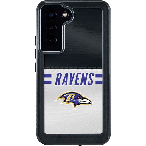 NFL Baltimore Ravens White Striped Galaxy S23 Plus Waterproof Case