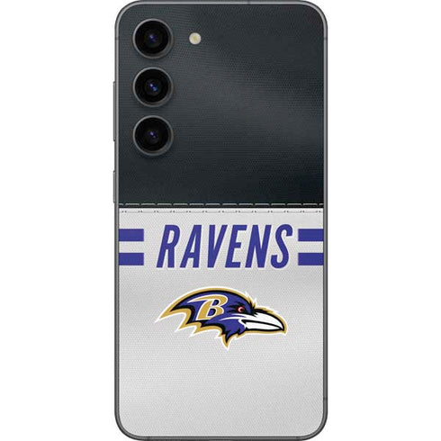 NFL Baltimore Ravens White Striped Galaxy S23 Skin