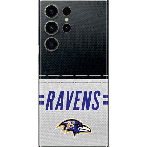 NFL Baltimore Ravens White Striped Galaxy S23 Ultra Skin
