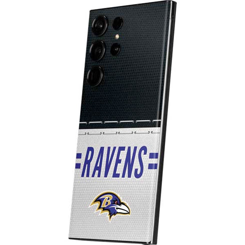 NFL Baltimore Ravens White Striped Galaxy S23 Ultra Skin