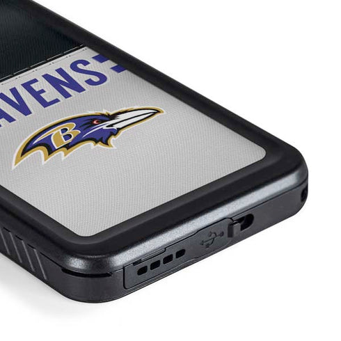 NFL Baltimore Ravens White Striped Galaxy S23 Waterproof Case