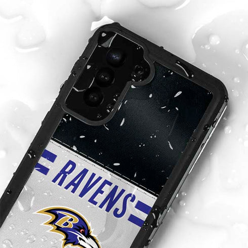 NFL Baltimore Ravens White Striped Galaxy S23 Waterproof Case