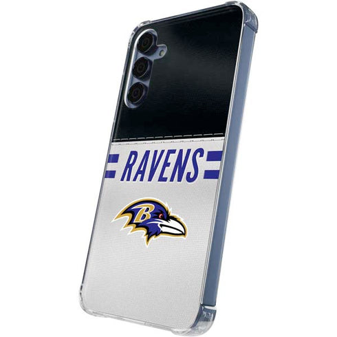 NFL Baltimore Ravens White Striped Galaxy S24 Clear Case