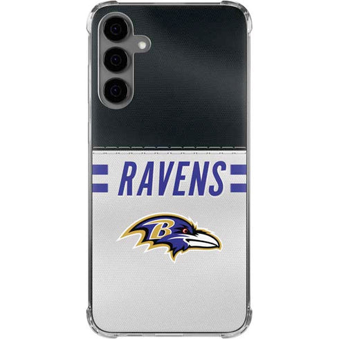 NFL Baltimore Ravens White Striped Galaxy S24 Plus Clear Case