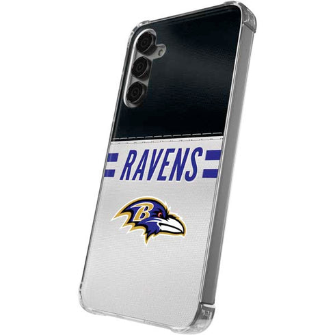 NFL Baltimore Ravens White Striped Galaxy S24 Plus Clear Case