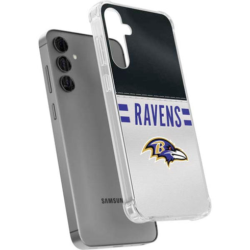 NFL Baltimore Ravens White Striped Galaxy S24 Plus Clear Case