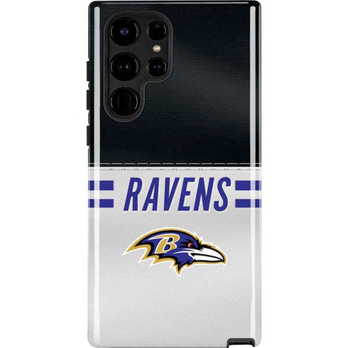 NFL Baltimore Ravens White Striped Galaxy S24 Ultra Impact Case