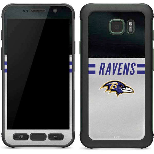 NFL Baltimore Ravens White Striped Galaxy S7 Active Skin