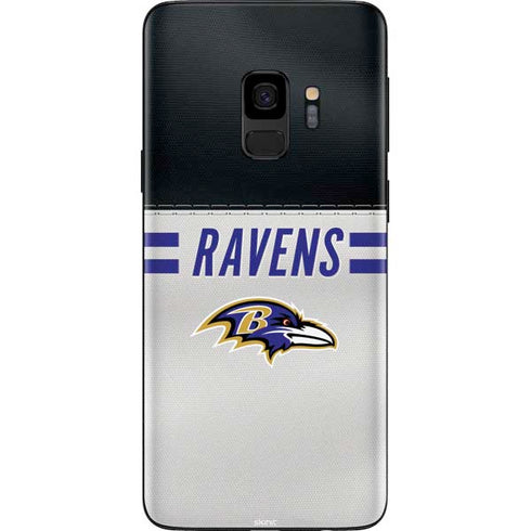NFL Baltimore Ravens White Striped Galaxy S9 Skin