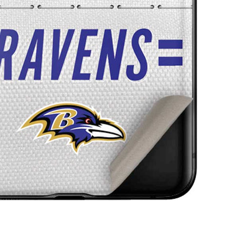 NFL Baltimore Ravens White Striped Galaxy Z Flip Skin