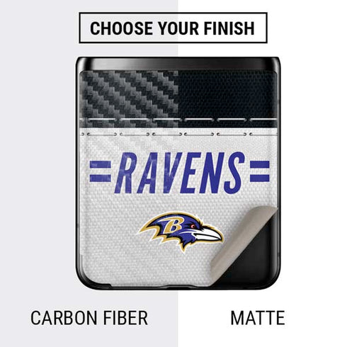 NFL Baltimore Ravens White Striped Galaxy Z Flip Skin