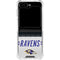 NFL Baltimore Ravens White Striped Galaxy Z Flip5 5G Clear Case