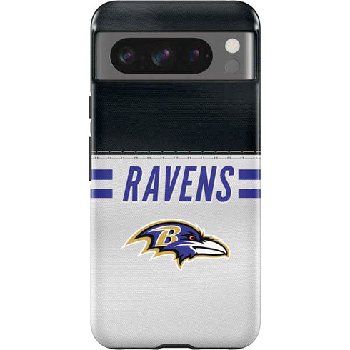 NFL Baltimore Ravens White Striped Google Pixel 8 Pro Impact Case