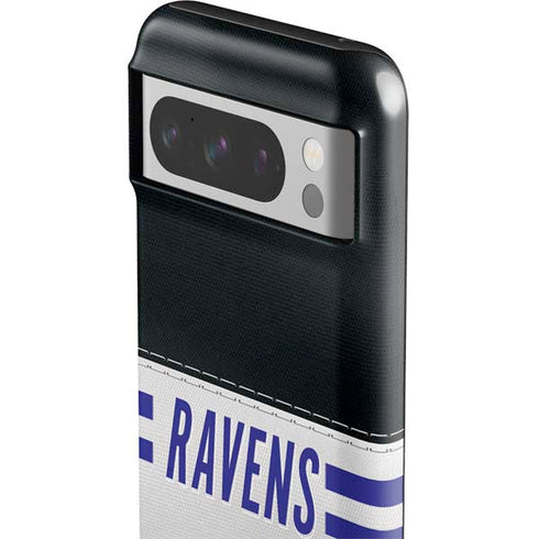 NFL Baltimore Ravens White Striped Google Pixel 8 Pro Impact Case
