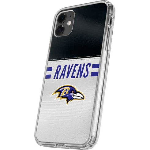 NFL Baltimore Ravens White Striped iPhone 11 Clear Case