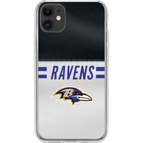 NFL Baltimore Ravens White Striped iPhone 11 Clear Case